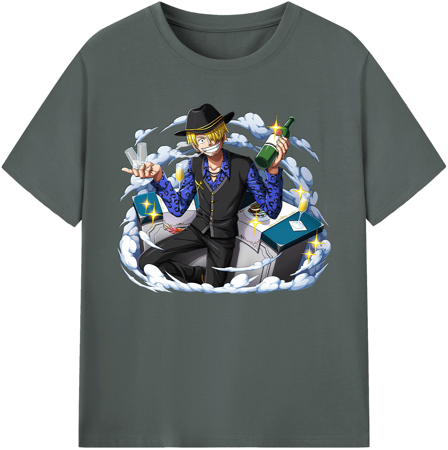 （画像用） ワンピース サンジ ONE PIECE Sanji 綿100％ メンズ半袖Tシャツ｜肌触りやわらか＆通気性
